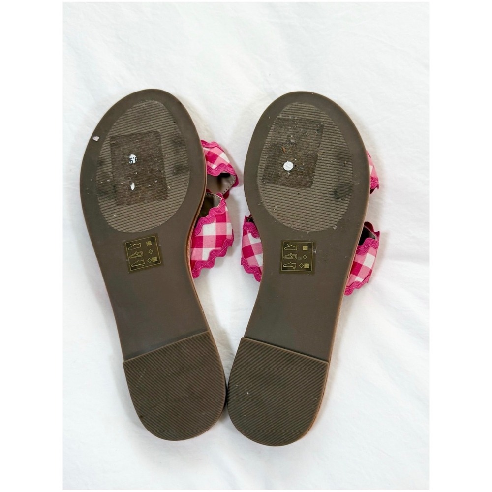 Draper James Pink Gingham Ric Rac Slide Sandals Size 8.5 - Picture 4 of 5
